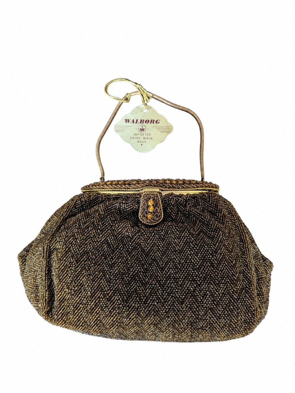 Vintage Walborg Pierette Hand Beaded Evening Bag Made In France NWT